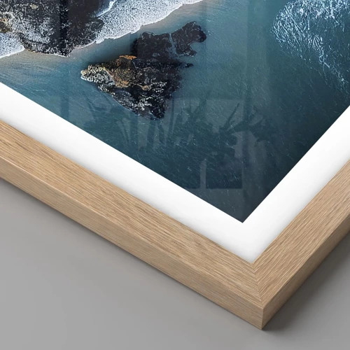Poster in light oak frame - Envelopped by Waves - 50x40 cm