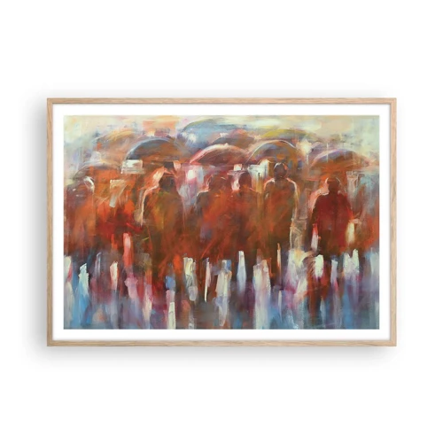 Poster in light oak frame - Equal in Rain and Fog - 100x70 cm