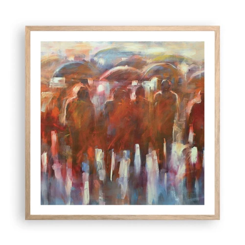 Poster in light oak frame - Equal in Rain and Fog - 60x60 cm