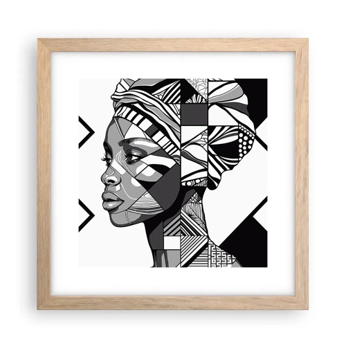 Poster in light oak frame - Ethnic Portrait - 30x30 cm