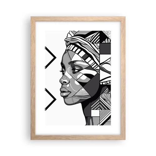 Poster in light oak frame - Ethnic Portrait - 30x40 cm