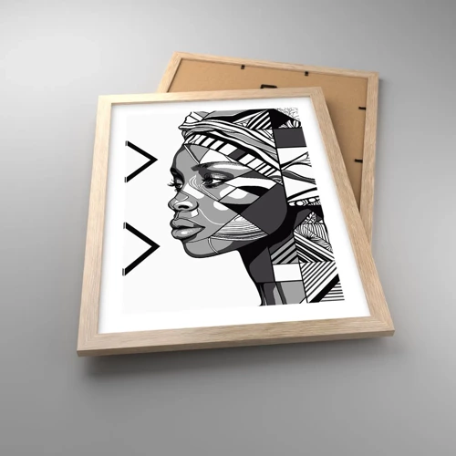 Poster in light oak frame - Ethnic Portrait - 30x40 cm