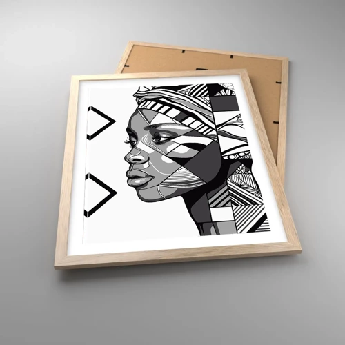 Poster in light oak frame - Ethnic Portrait - 40x50 cm