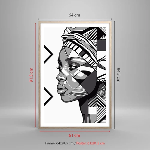 Poster in light oak frame - Ethnic Portrait - 61x91 cm