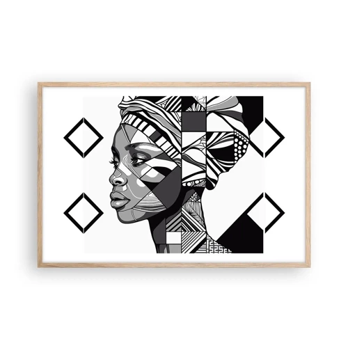 Poster in light oak frame - Ethnic Portrait - 91x61 cm