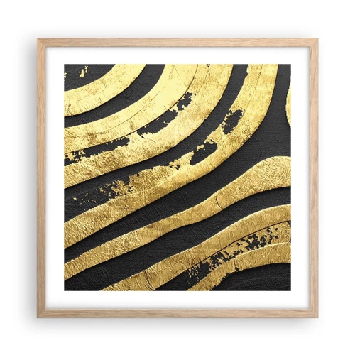 Poster in light oak frame - Everything Flows - 50x50 cm