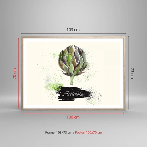 Poster in light oak frame - Eviva Vegetables! - 100x70 cm