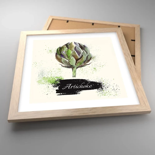 Poster in light oak frame - Eviva Vegetables! - 30x30 cm