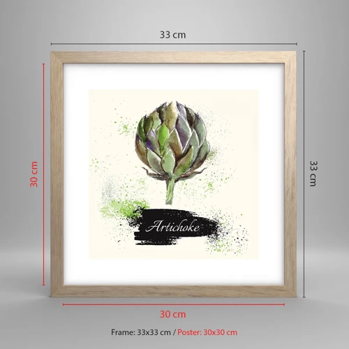 Poster in light oak frame - Eviva Vegetables! - 30x30 cm