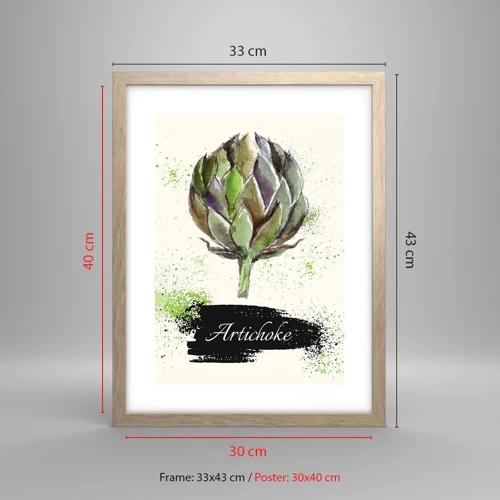 Poster in light oak frame - Eviva Vegetables! - 30x40 cm