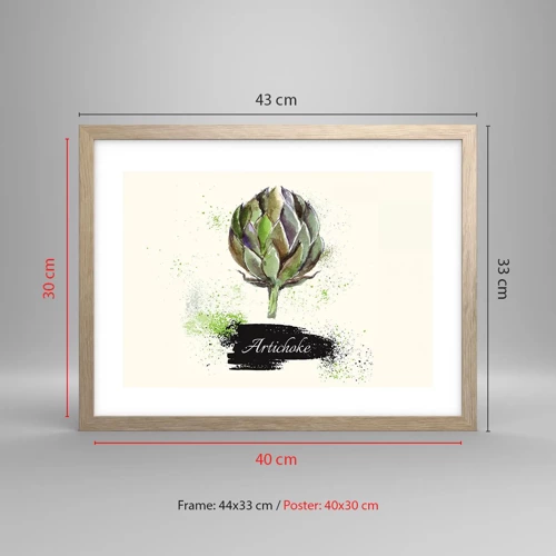 Poster in light oak frame - Eviva Vegetables! - 40x30 cm