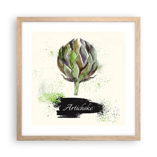 Poster in light oak frame - Eviva Vegetables! - 40x40 cm