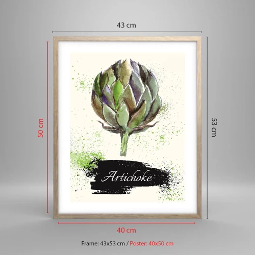 Poster in light oak frame - Eviva Vegetables! - 40x50 cm