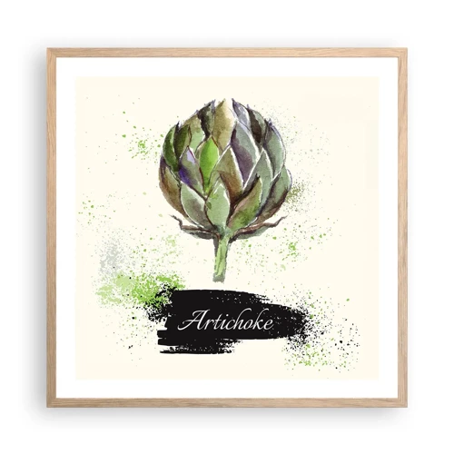 Poster in light oak frame - Eviva Vegetables! - 60x60 cm