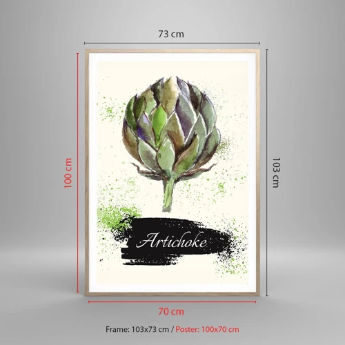 Poster in light oak frame - Eviva Vegetables! - 70x100 cm