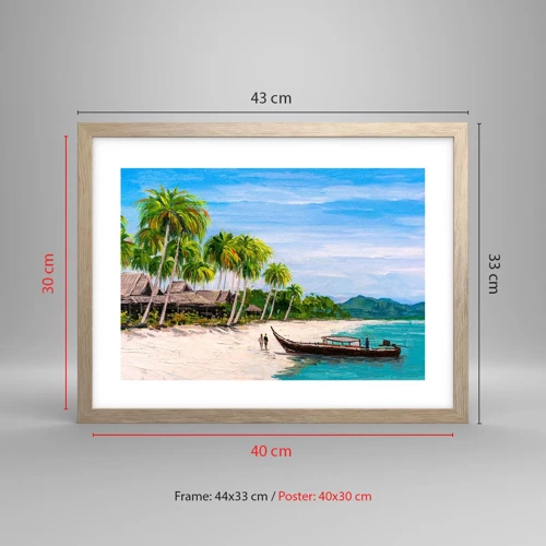 Poster in light oak frame - Exotic Dream - 40x30 cm