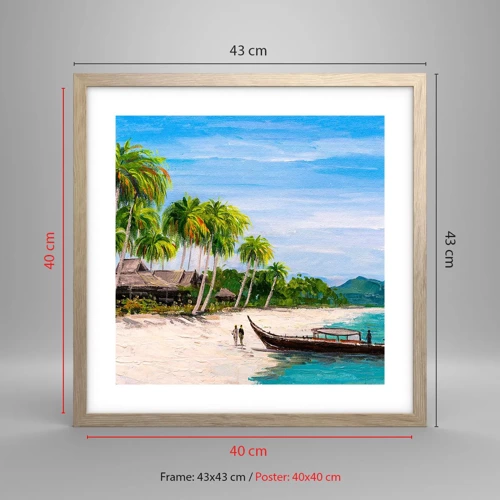 Poster in light oak frame - Exotic Dream - 40x40 cm