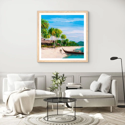 Poster in light oak frame - Exotic Dream - 40x40 cm