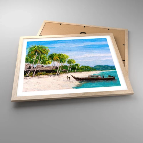 Poster in light oak frame - Exotic Dream - 50x40 cm