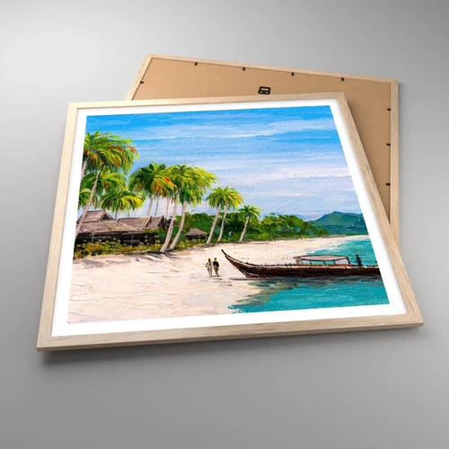 Poster in light oak frame - Exotic Dream - 60x60 cm