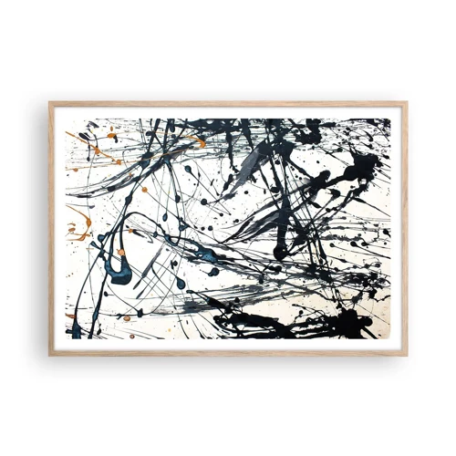 Poster in light oak frame - Expressionist Abstract - 100x70 cm