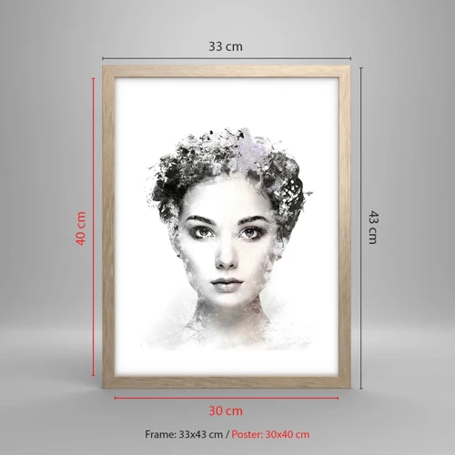 Poster in light oak frame - Extremely Stylish Portrait - 30x40 cm