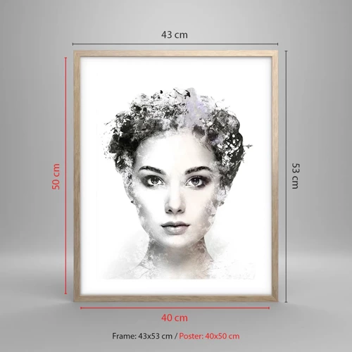 Poster in light oak frame - Extremely Stylish Portrait - 40x50 cm
