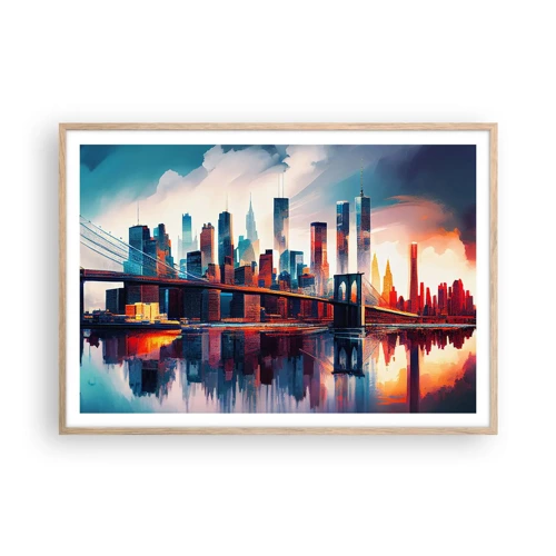 Poster in light oak frame - Fabulous New York - 100x70 cm
