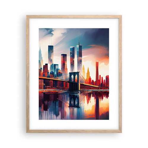 Poster in light oak frame - Fabulous New York - 40x50 cm