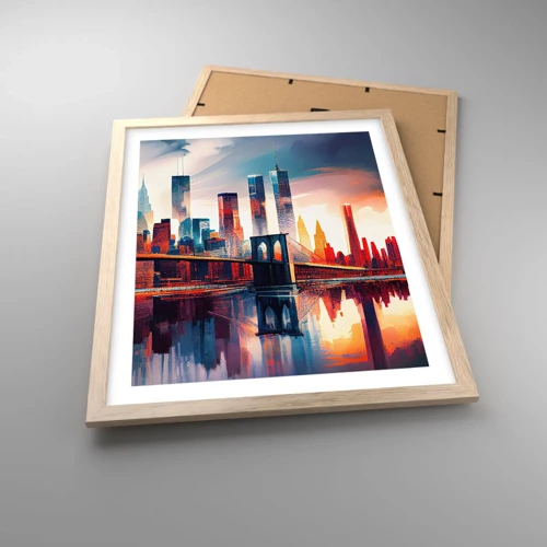 Poster in light oak frame - Fabulous New York - 40x50 cm