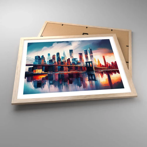Poster in light oak frame - Fabulous New York - 50x40 cm
