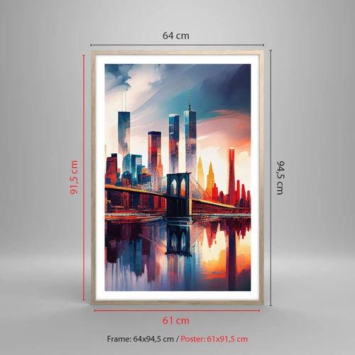 Poster in light oak frame - Fabulous New York - 61x91 cm