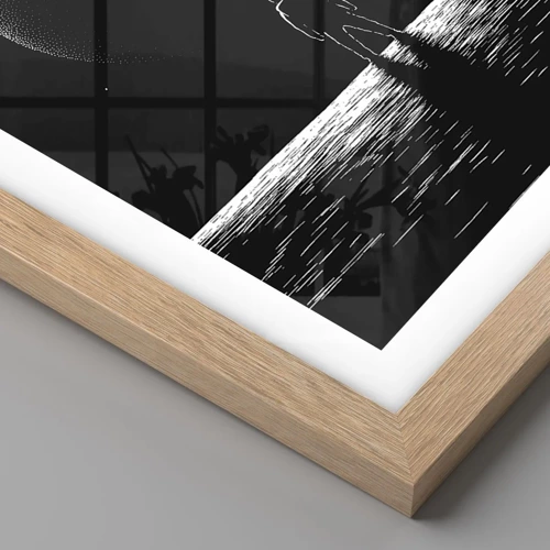 Poster in light oak frame - Face to Face - 70x50 cm