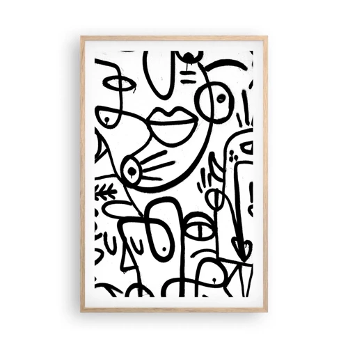 Poster in light oak frame - Faces and Mirages - 61x91 cm