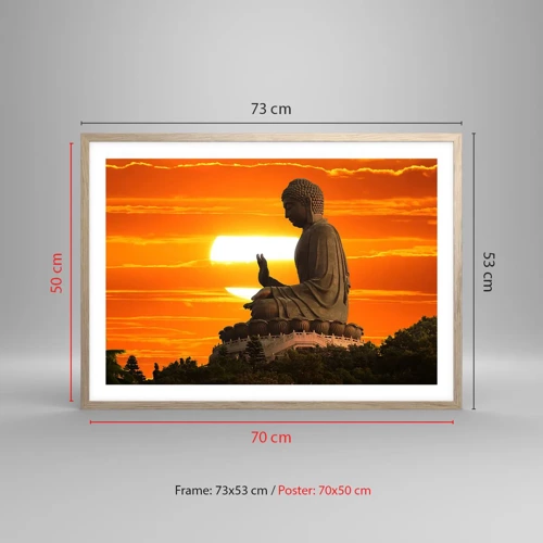 Poster in light oak frame - Facing the World - 70x50 cm