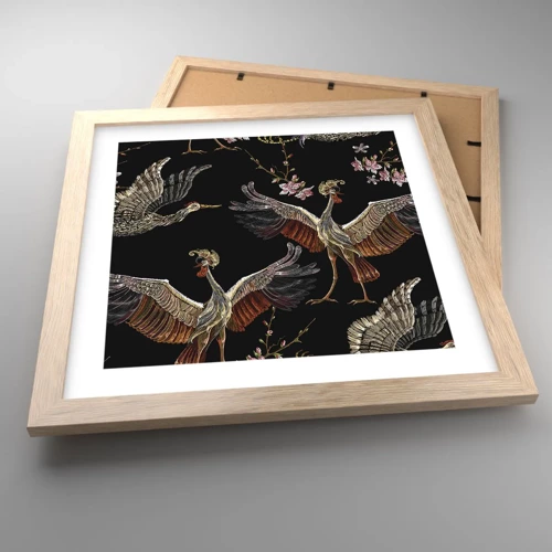 Poster in light oak frame - Fairy Tale Bird - 30x30 cm