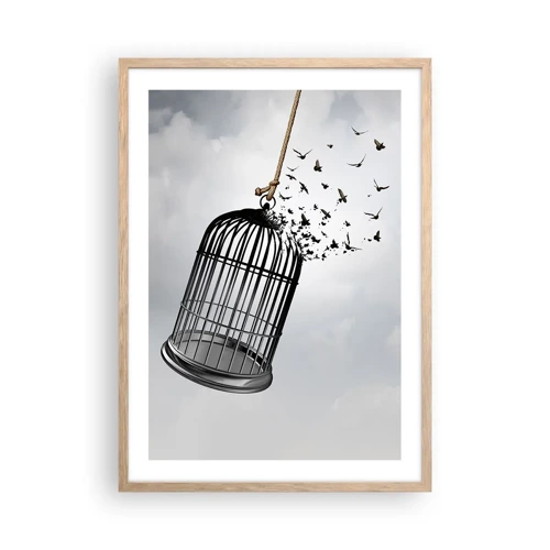 Poster in light oak frame - Faith…Hope…Freedom! - 50x70 cm