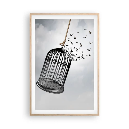 Poster in light oak frame - Faith…Hope…Freedom! - 61x91 cm