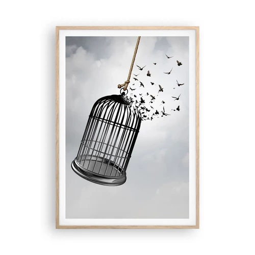 Poster in light oak frame - Faith…Hope…Freedom! - 70x100 cm
