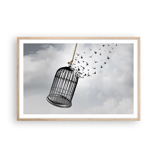 Poster in light oak frame - Faith…Hope…Freedom! - 91x61 cm
