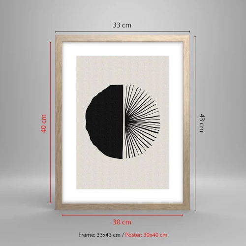 Poster in light oak frame - Fan of Possibilities - 30x40 cm