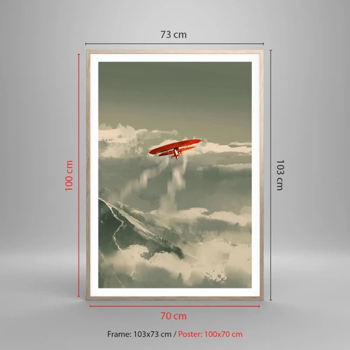 Poster in light oak frame - Fearless Pioneer - 70x100 cm