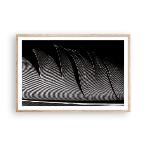 Poster in light oak frame - Feather - Wonderful Constract - 91x61 cm