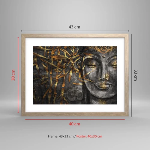 Poster in light oak frame - Feel the Peace - 40x30 cm