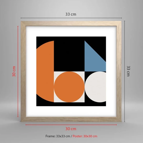 Poster in light oak frame - Figure System - 30x30 cm