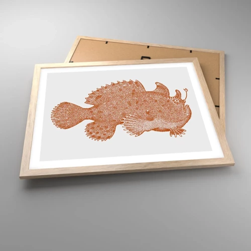 Poster in light oak frame - Fish after All - 50x40 cm