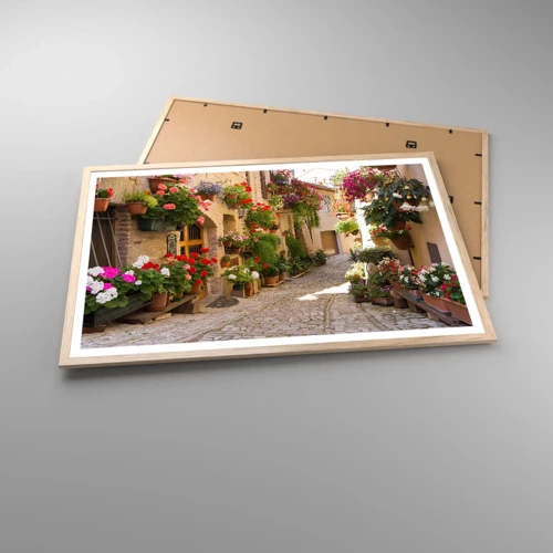 Poster in light oak frame - Flood of Flowers - 91x61 cm