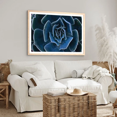 Poster in light oak frame - Flower of the Desert - 100x70 cm