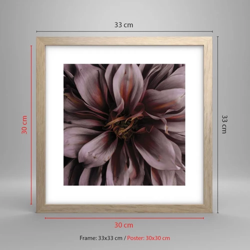 Poster in light oak frame - Flowery Heart - 30x30 cm