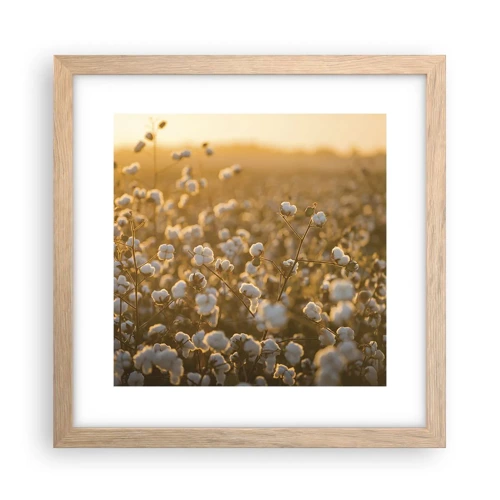 Poster in light oak frame - Fluffy Field - 30x30 cm